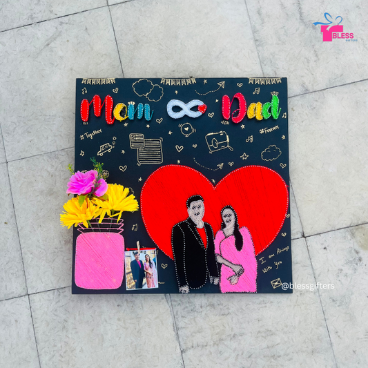 Mom & Dad Love String Art | Perfect Gift for Parent's Birthday & Anniversary
