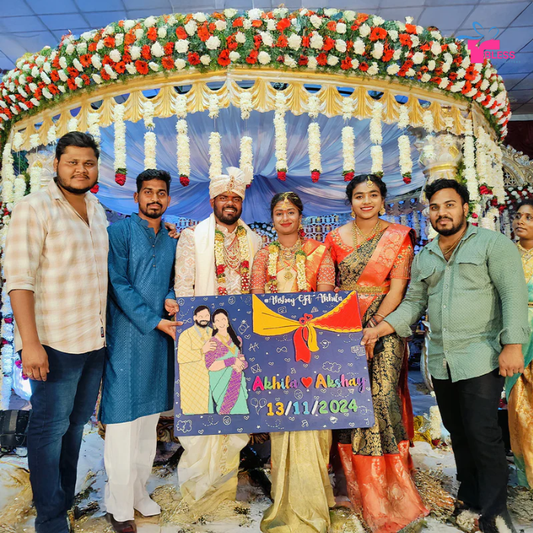 Personalized Gathbandhan String Art Nameplate - Gift for Wedding