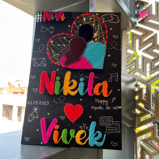 Handmade Romantic String Art Gift for Couples