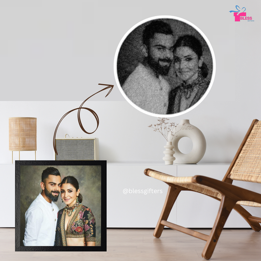 Portrait string art for couples like Virat and Anushka