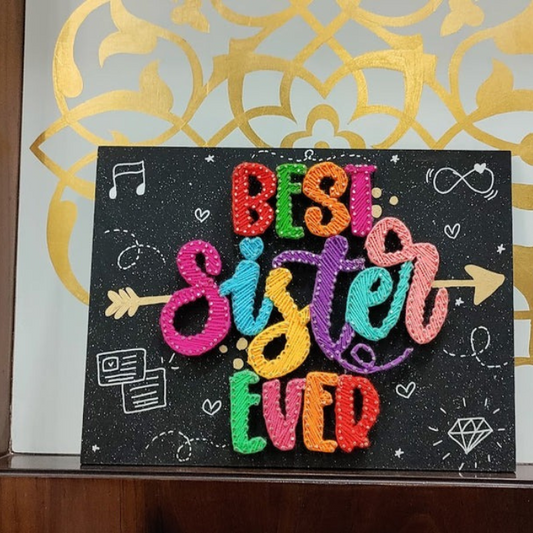 Handcrafted String Art Nameplate - Perfect Gift for Sister