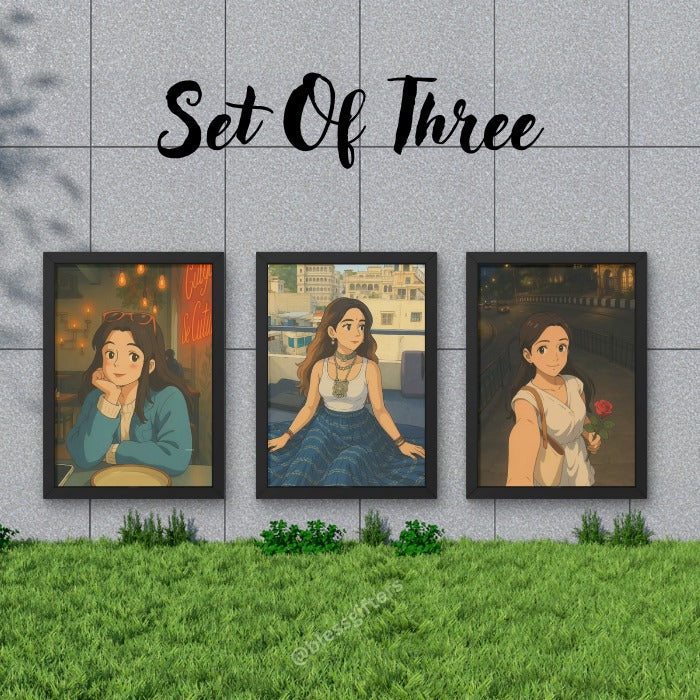 Set of 3 Ghibli-Inspired Masterpiece Frames – Perfect Blend of Art
