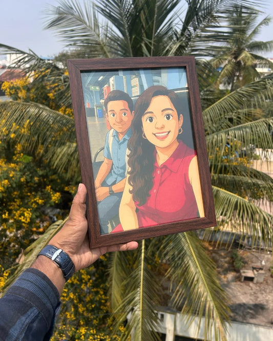 Personalized Ghibli Art Frame – Turn Your Love Story Into Magic
