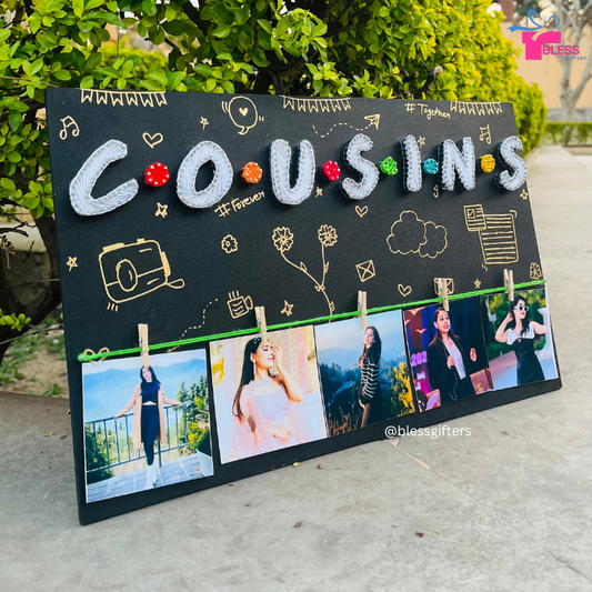 Handmade String Art Nameplate for Cousins – A Gift of Memories 🎁✨
