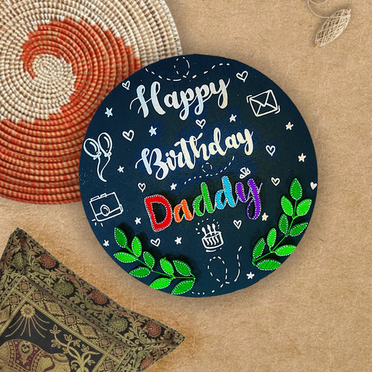 A Circular Birthday Leaf String Art Name Plate