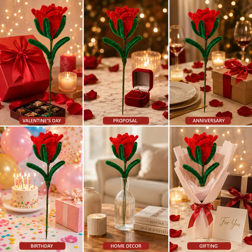 Artificial Red Rose Flower - Best Surprise for Her