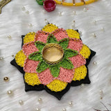 Beautiful String Art Tealight (Deepak) For Diwali Poojan, Set of 3 Pieces