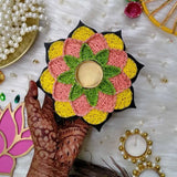 Beautiful String Art Tealight (Deepak) For Diwali Poojan, Set of 3 Pieces