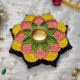 Beautiful String Art Tealight (Deepak) For Diwali Poojan, Set of 3 Pieces