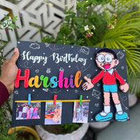 Birthday String Art Nameplate With Nobita Cartoon, Amazing Gift for Your Brother