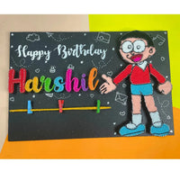 Birthday String Art Nameplate With Nobita Cartoon, Amazing Gift for Your Brother