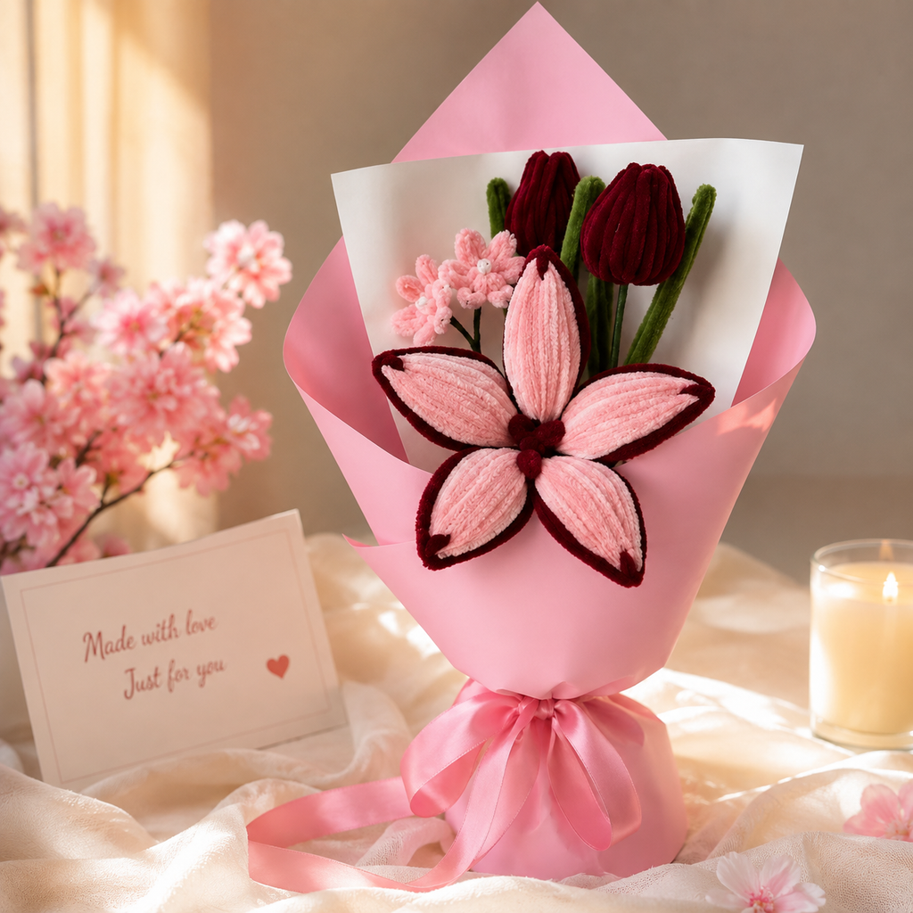 Blush Butterfly Bloom Bouquet – Romantic Handmade Floral Gift