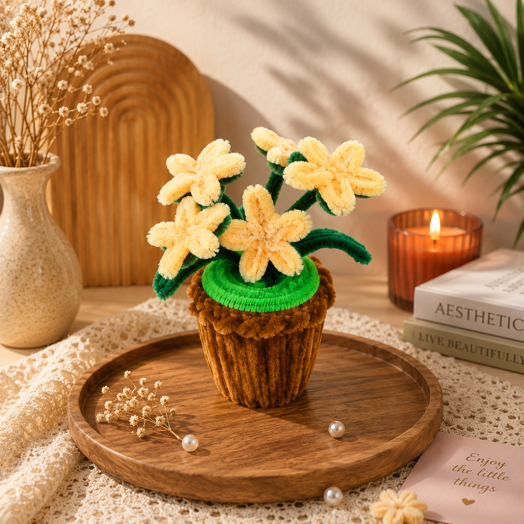 Colorful Bloom Crochet Planter Collection – Handmade Mini Floral Pot