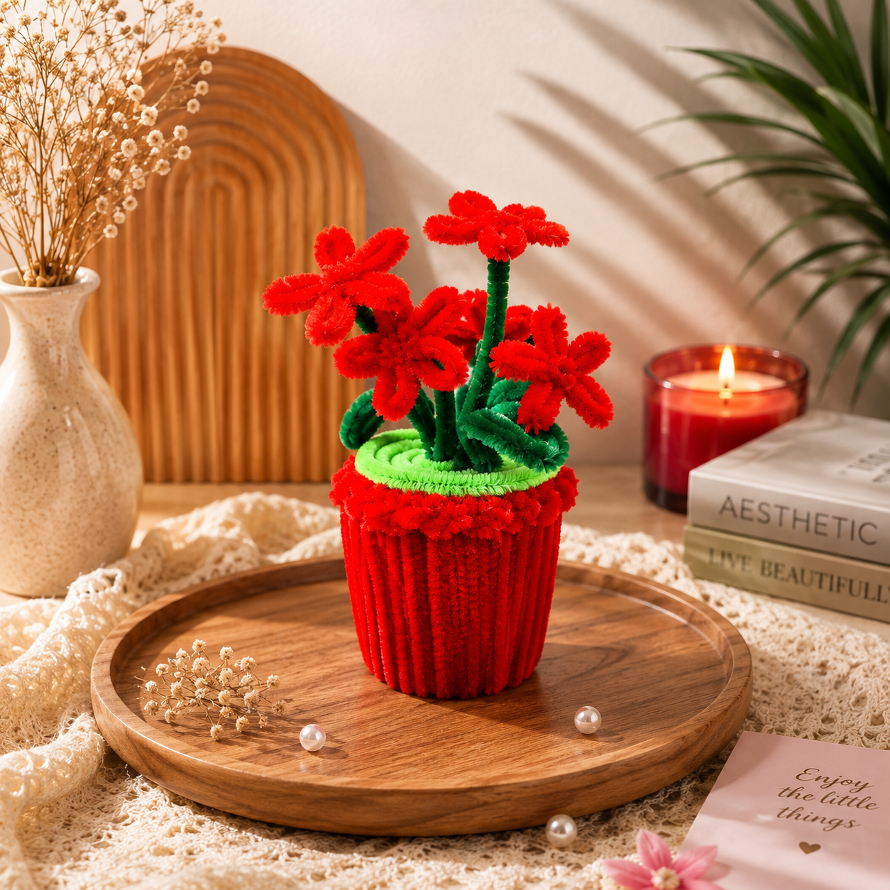 Colorful Bloom Crochet Planter Collection – Handmade Mini Floral Pot