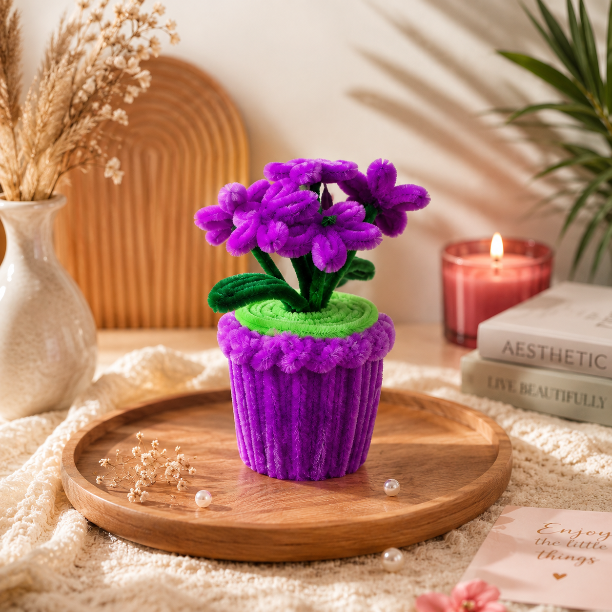 Colorful Bloom Crochet Planter Collection – Handmade Mini Floral Pot