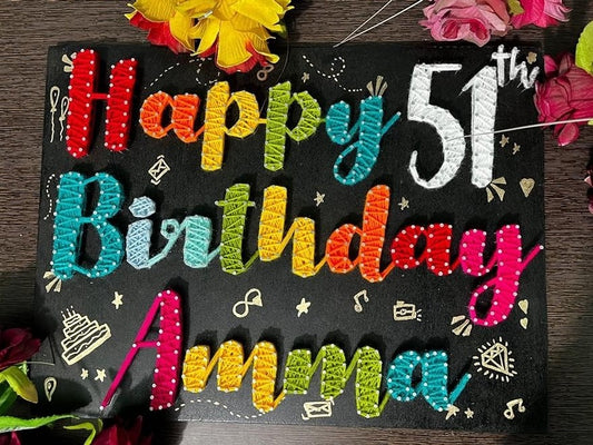 Colorful String Art Nameplate A Special Gift for Birthday