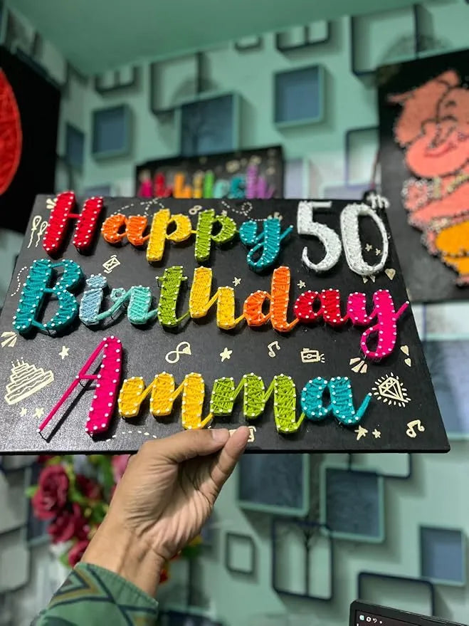 Colorful String Art Nameplate A Special Gift for Birthday