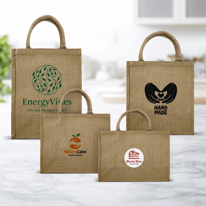 Customized Jute Bag with Logo Printing | Promotional Gift Bag | Set of 25 Pieces
