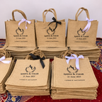 Customized Jute Bag with Logo Printing | Promotional Gift Bag | Set of 25 Pieces