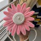 Customized Pink Daisy Pearl Sling Bag