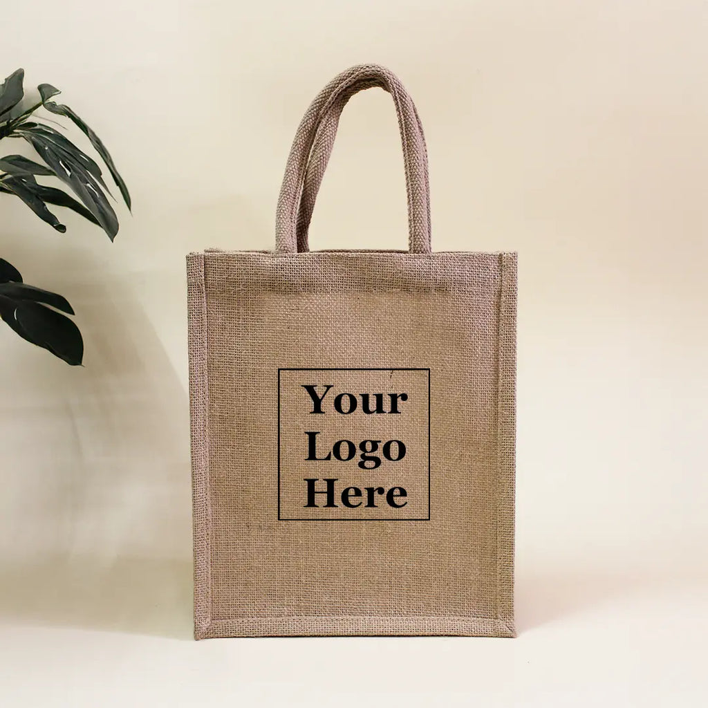 Customized Jute Bag with Logo Printing | Promotional Gift Bag | Set of 25 Pieces