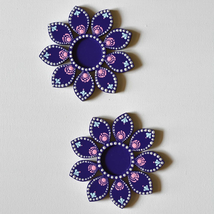 Colorful Flower Shaped Tealight Holders for Diwali Decor (Set of 25)