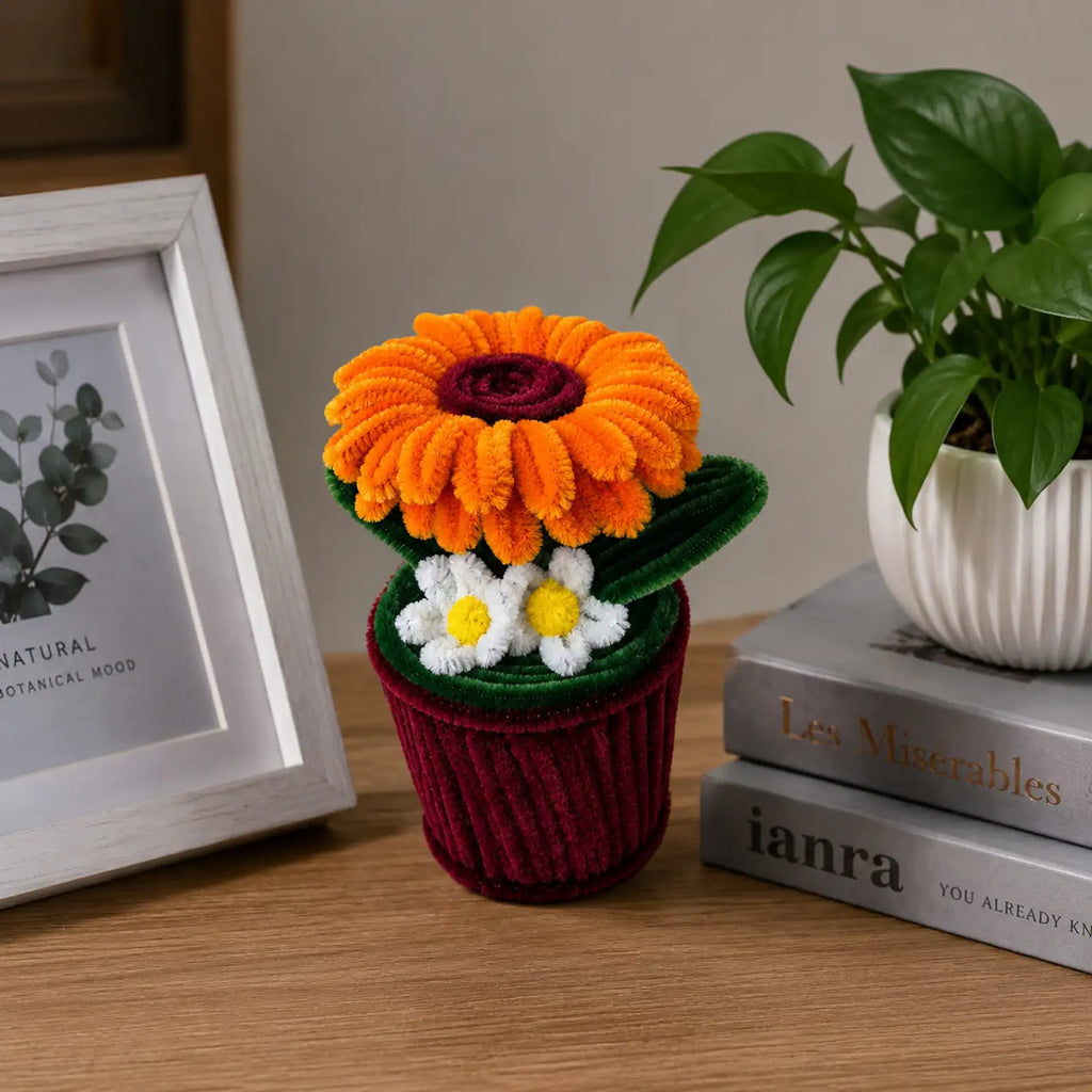 Daisy Flower Cup for Desk & Living Room Decor