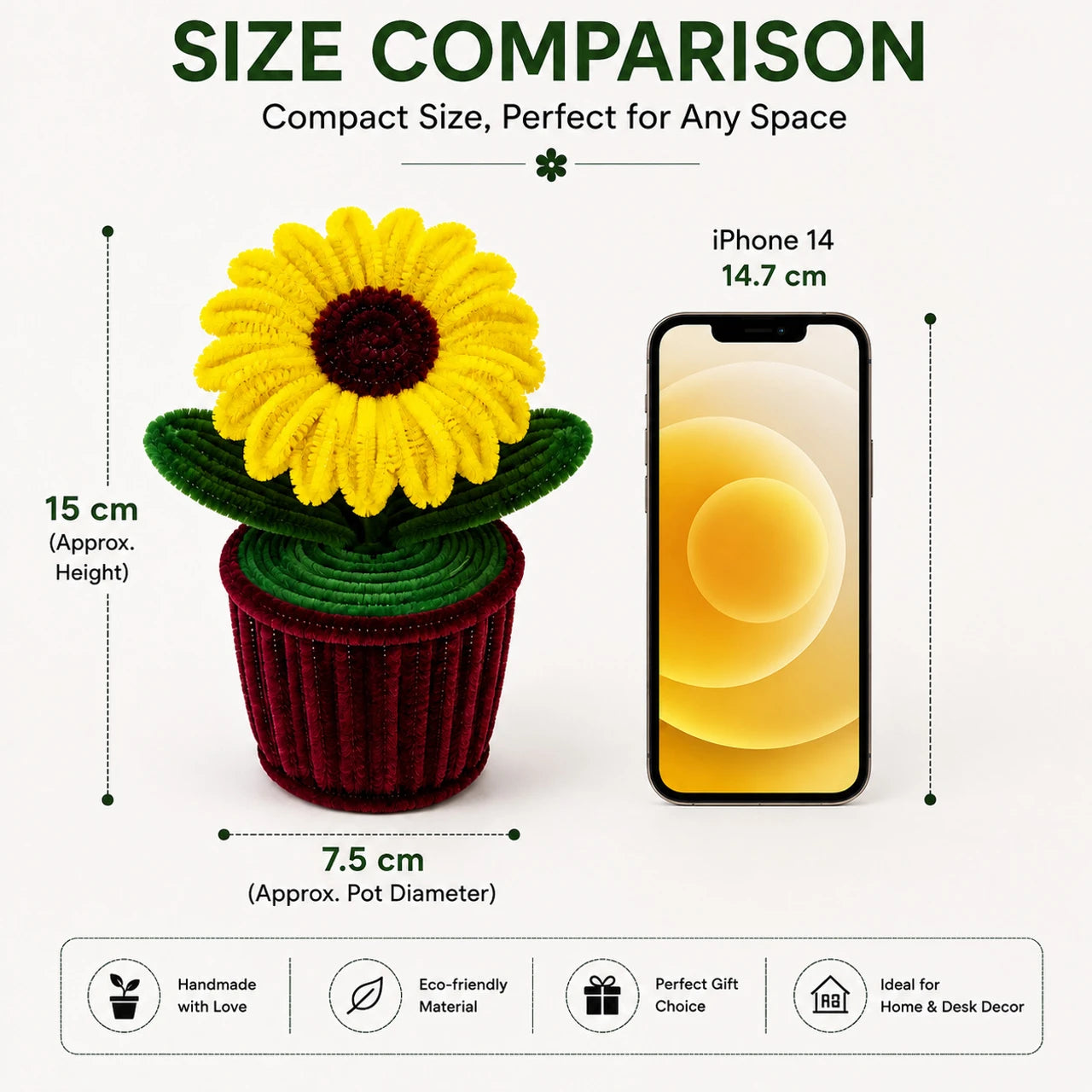Daisy Flower Cup for Desk & Living Room Decor