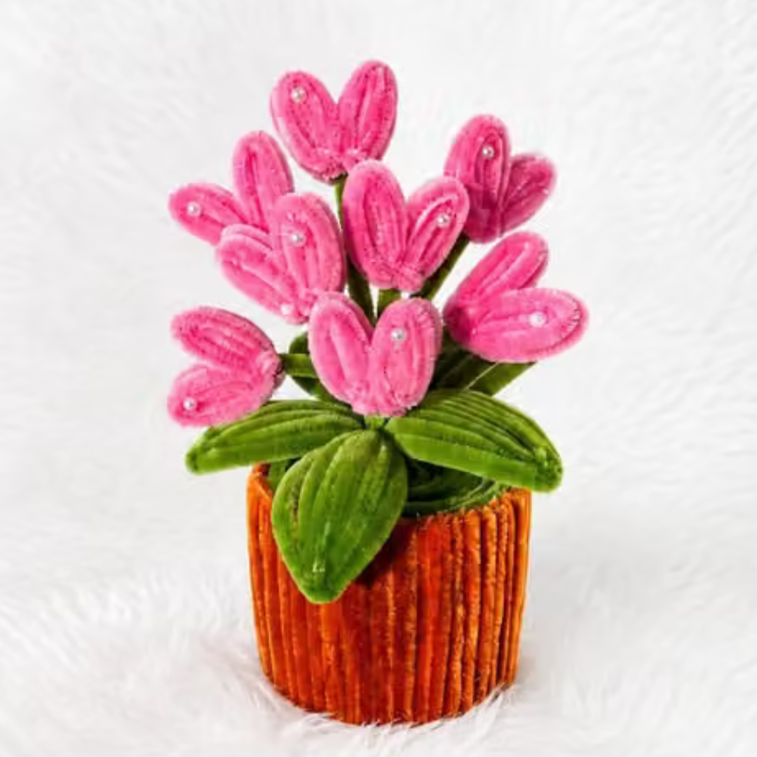 Handmade Artificial Flower Plant Cup – Colorful Floral Table Decor