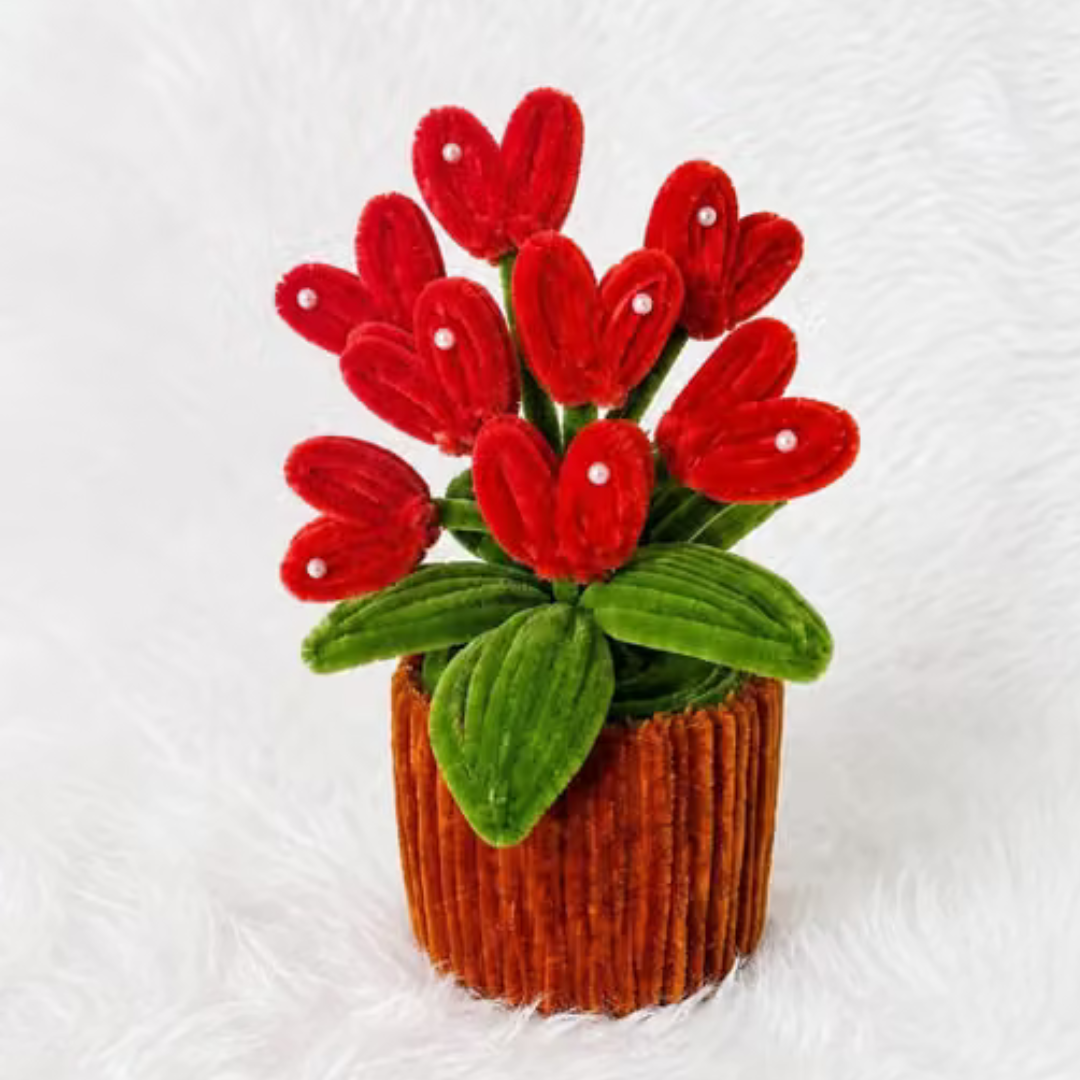 Handmade Artificial Flower Plant Cup – Colorful Floral Table Decor