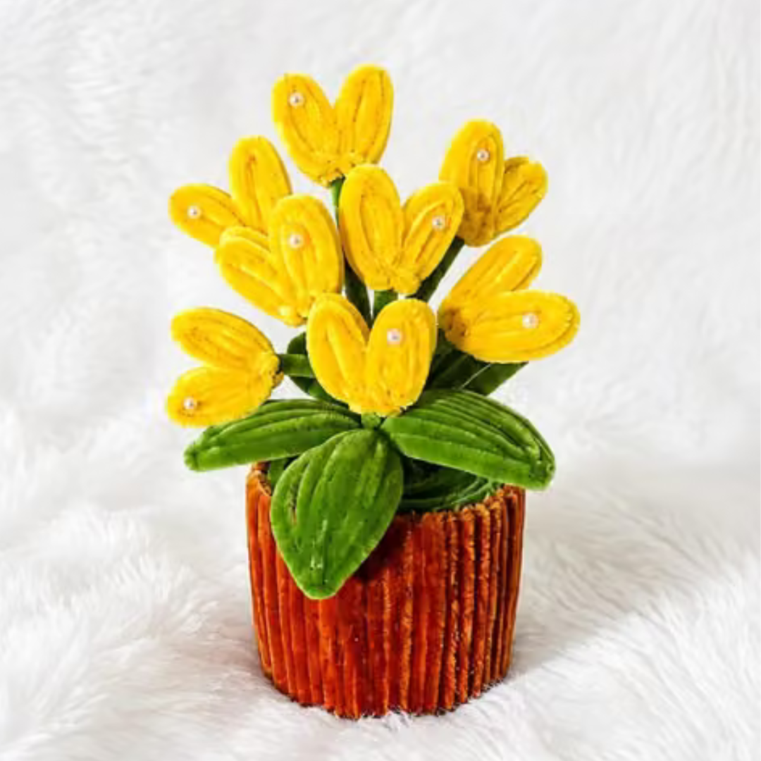 Handmade Artificial Flower Plant Cup – Colorful Floral Table Decor