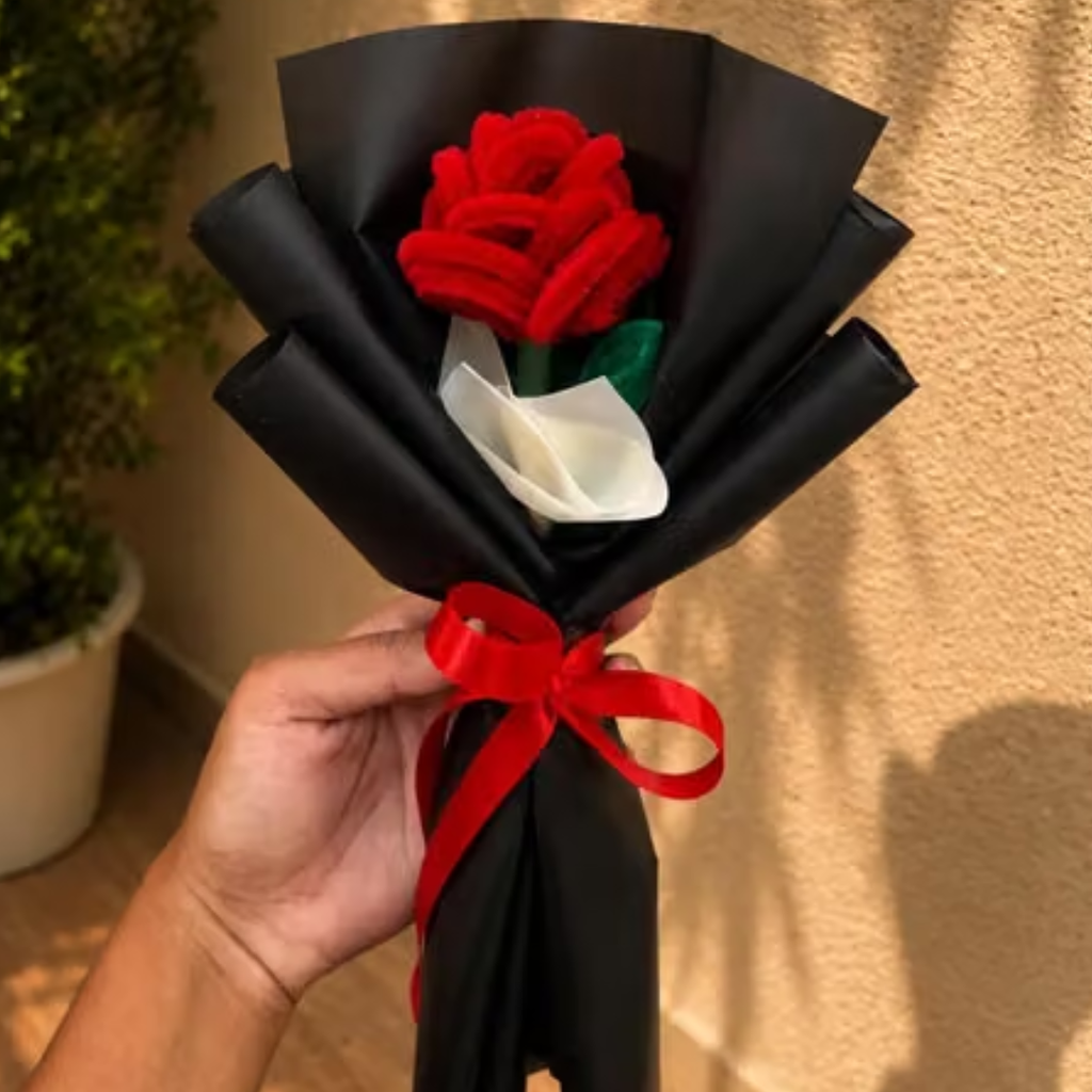 Handmade Crochet Rose Bouquet