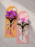 Handmade Good Luck Lily Flowers – Purple & Pink, Set of 2