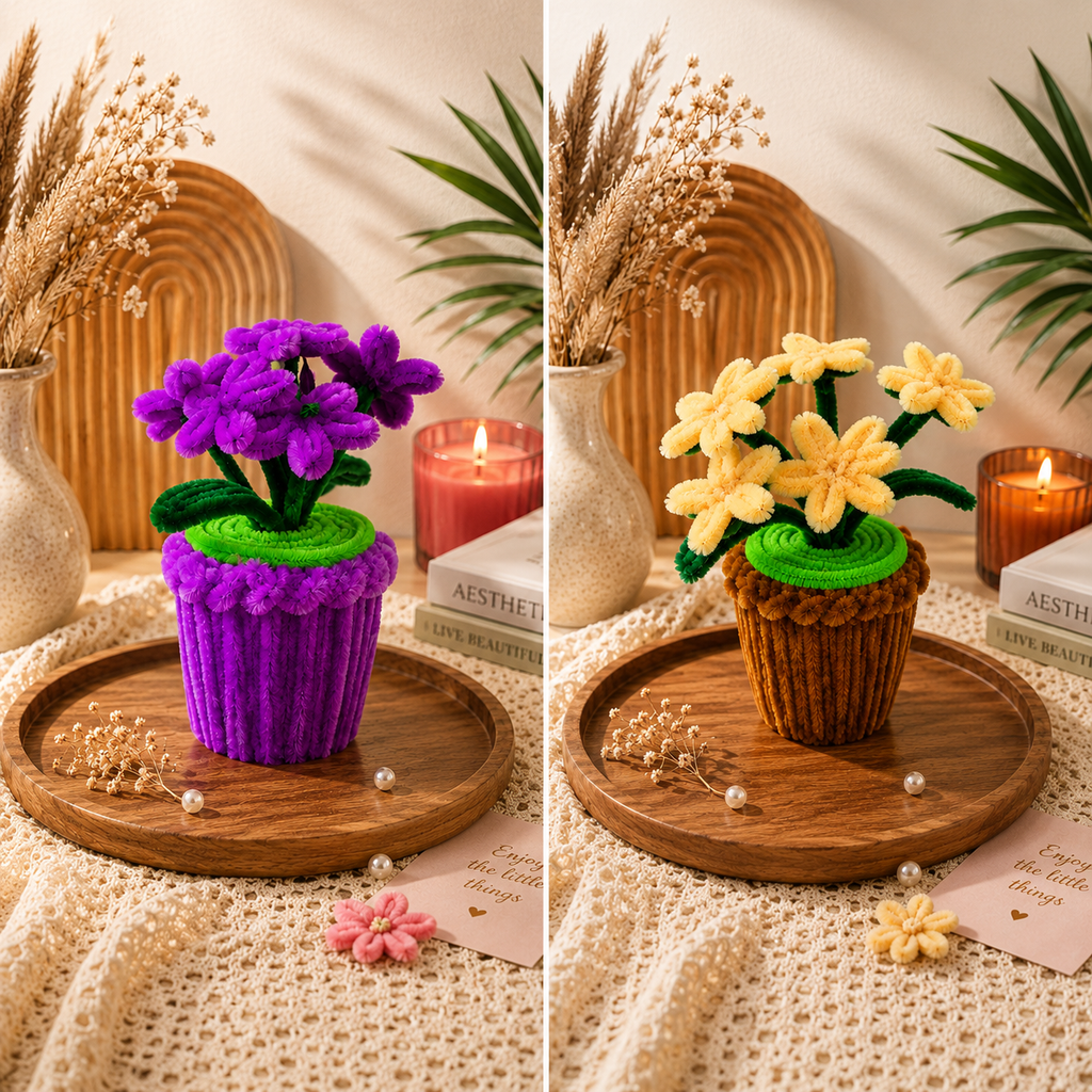 Handmade Mini Floral Cups Set of 2