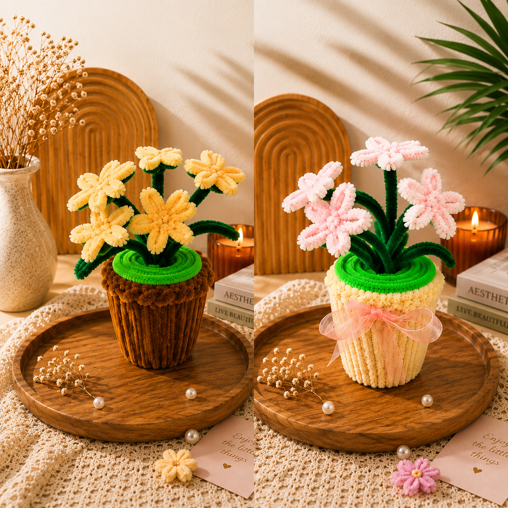 Handmade Mini Floral Cups Set of 2