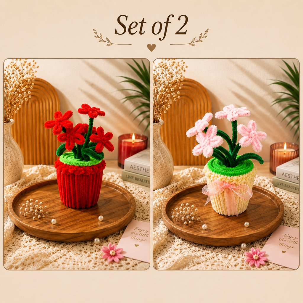 Handmade Mini Floral Cups Set of 2