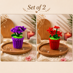 Handmade Mini Floral Cups Set of 2