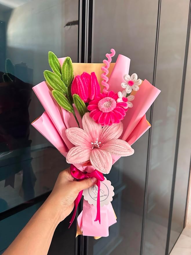 Handmade Pink Bloom Bouquet – Forever Flower Gift