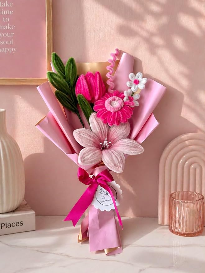 Handmade Pink Bloom Bouquet – Forever Flower Gift