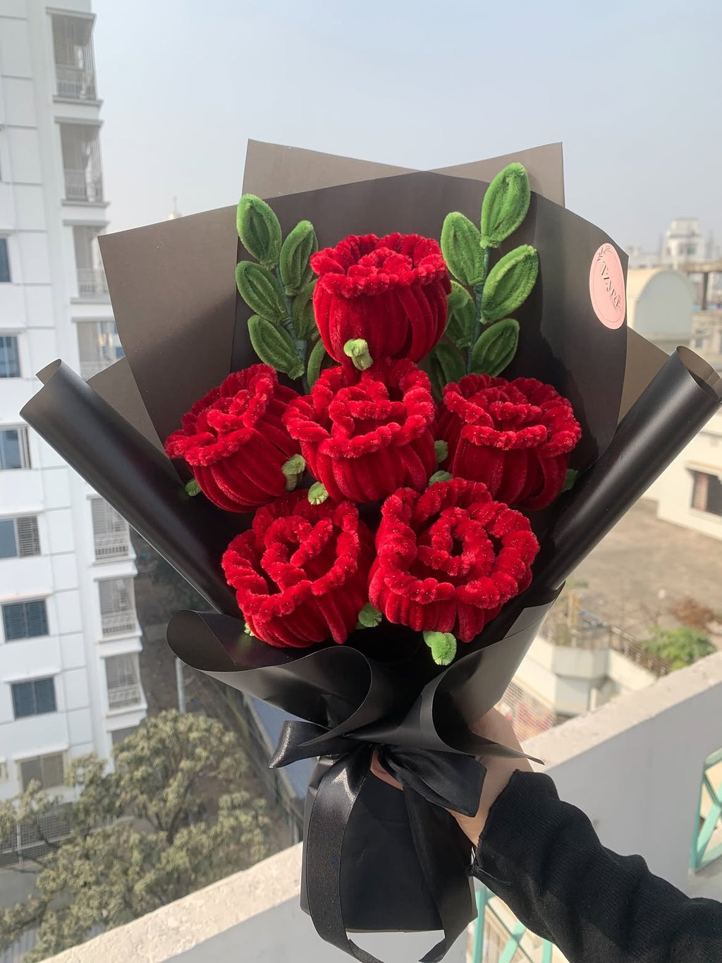 Handmade Red Rose Flower Bouquet - Surprise Gift for Her