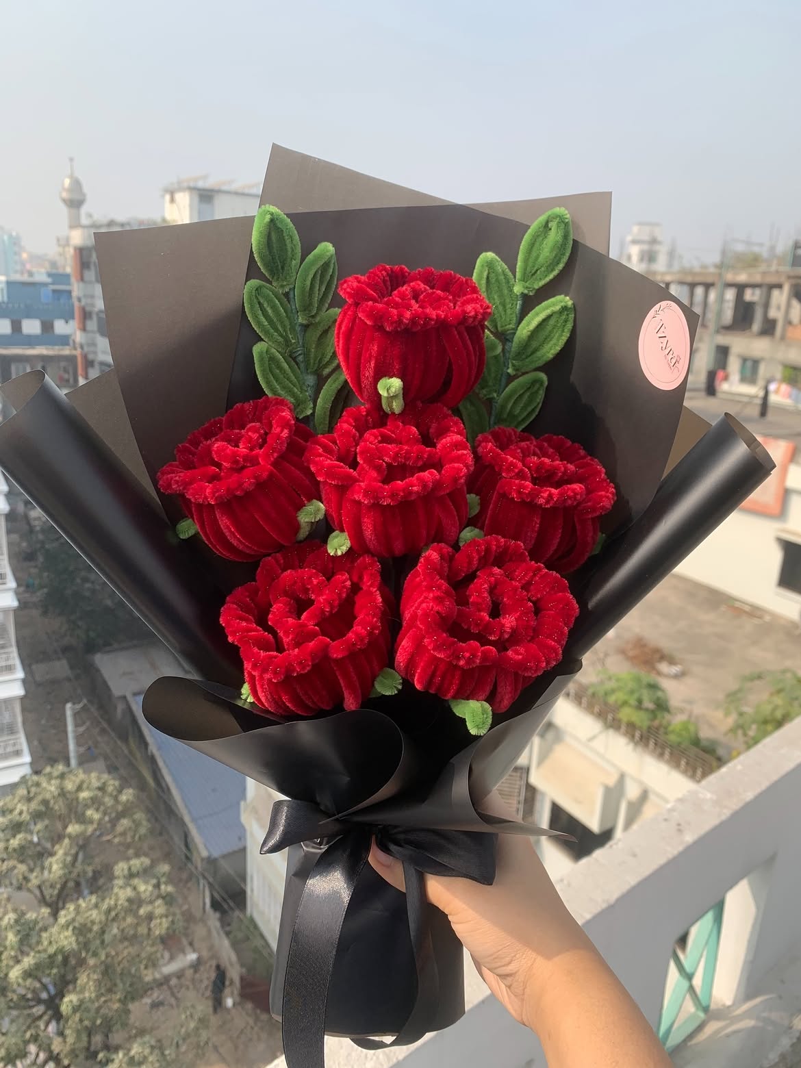 Handmade Red Rose Flower Bouquet - Surprise Gift for Her