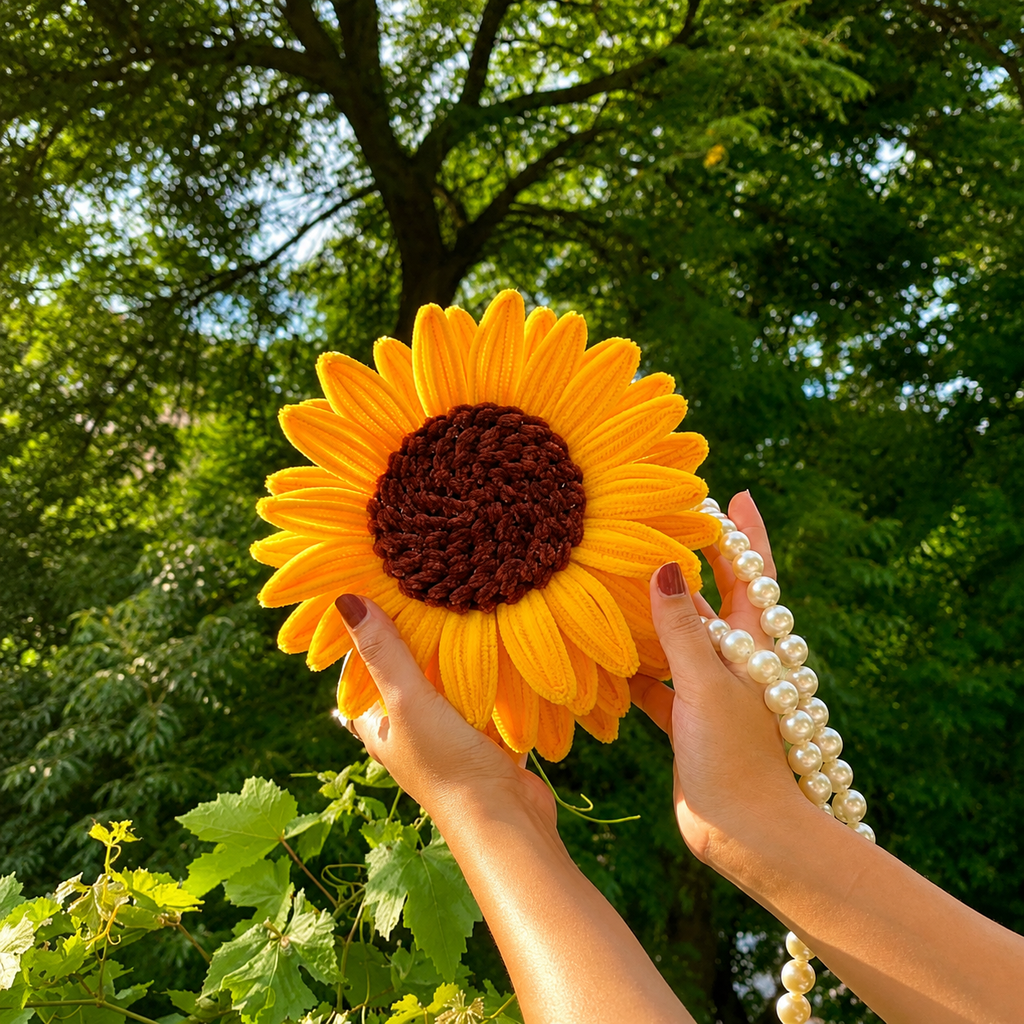 Handmade Sunflower Pearl Sling Bag - Perfect Gift For Her