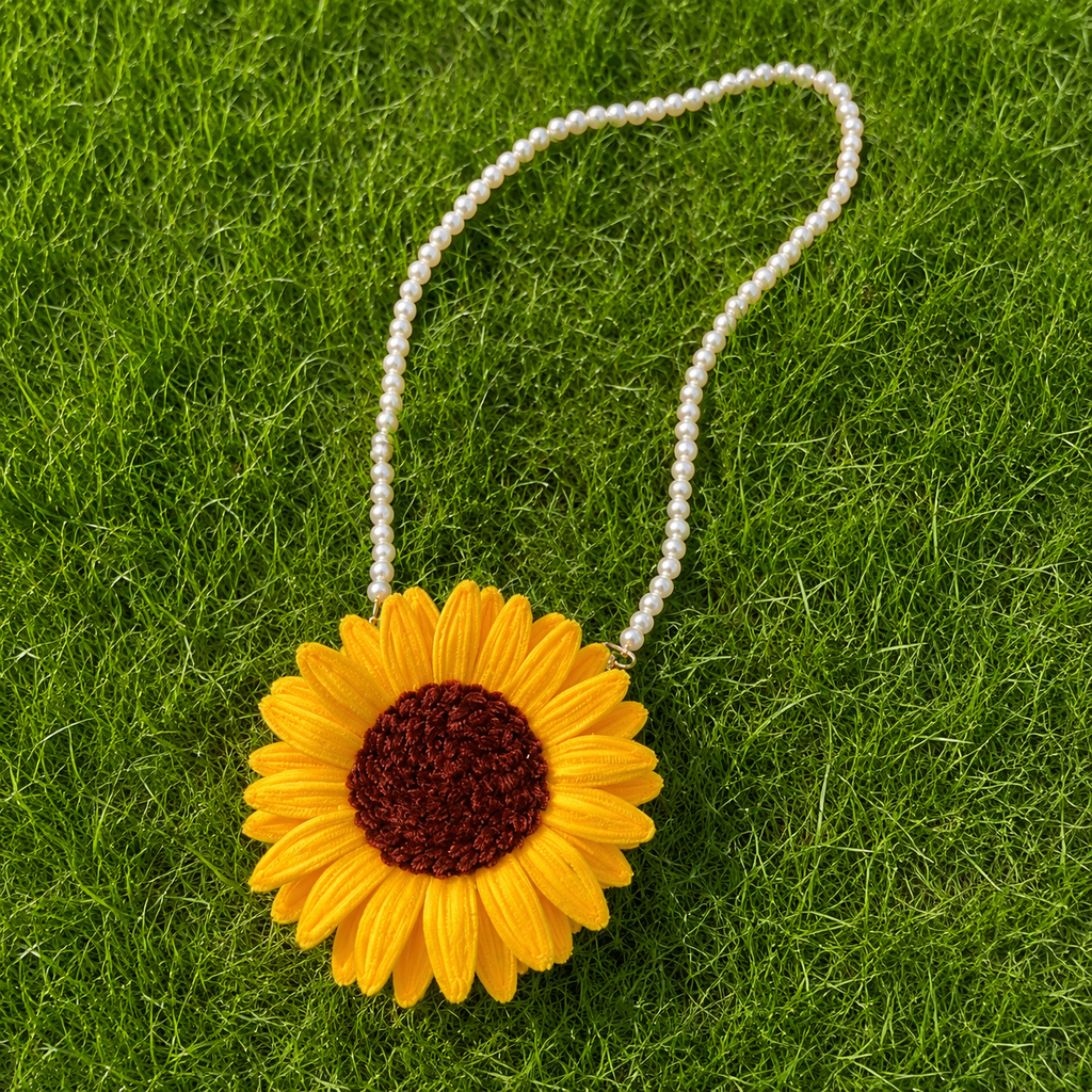 Handmade Sunflower Pearl Sling Bag - Perfect Gift For Her