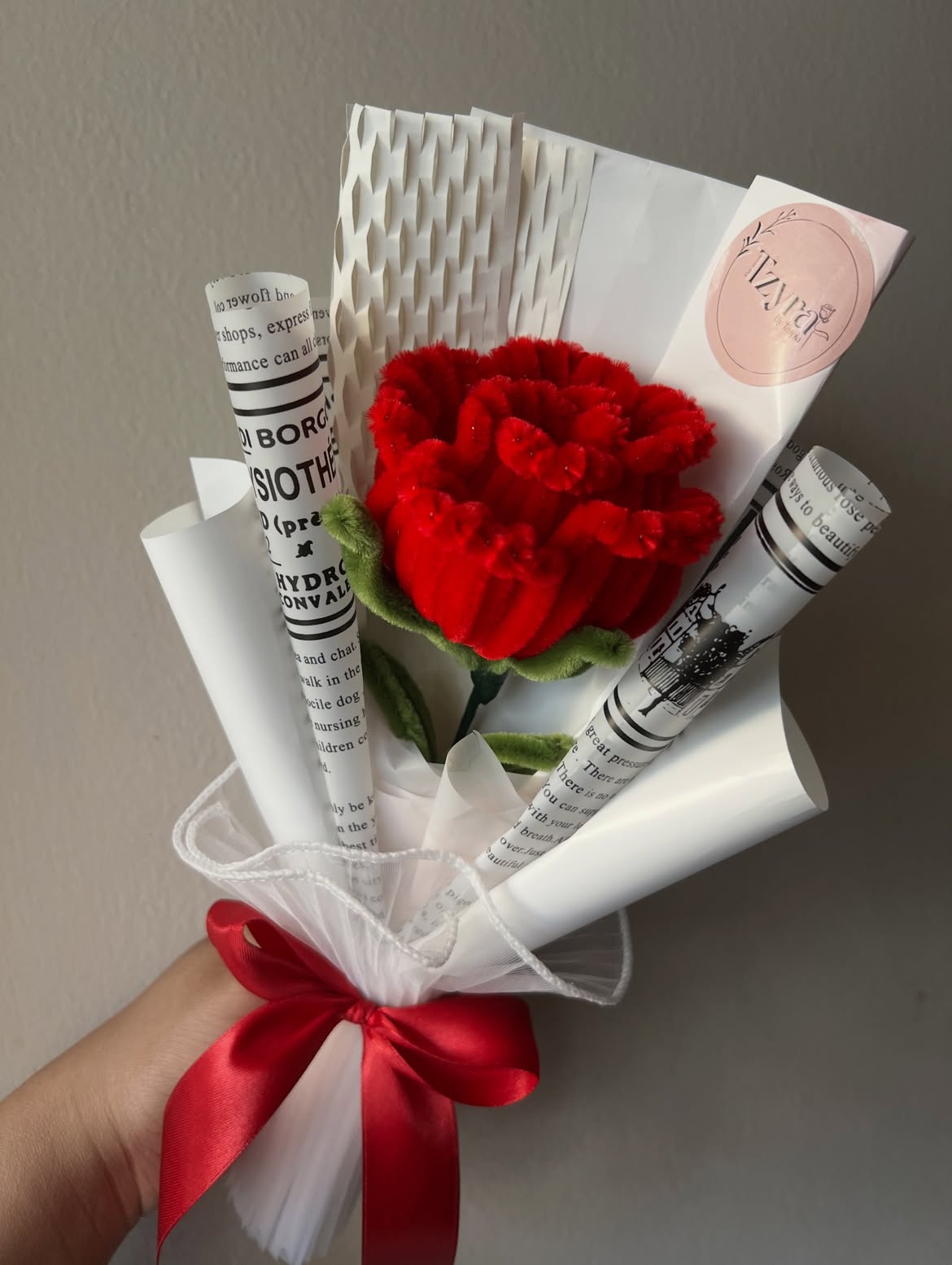 Handmade Red Rose Flower Bouquet