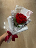 Handmade Red Rose Flower Bouquet