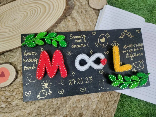 Infinite Love String Art Name Plate for Couple