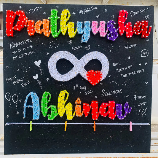 Infinity Love String Art Nameplate for Couples