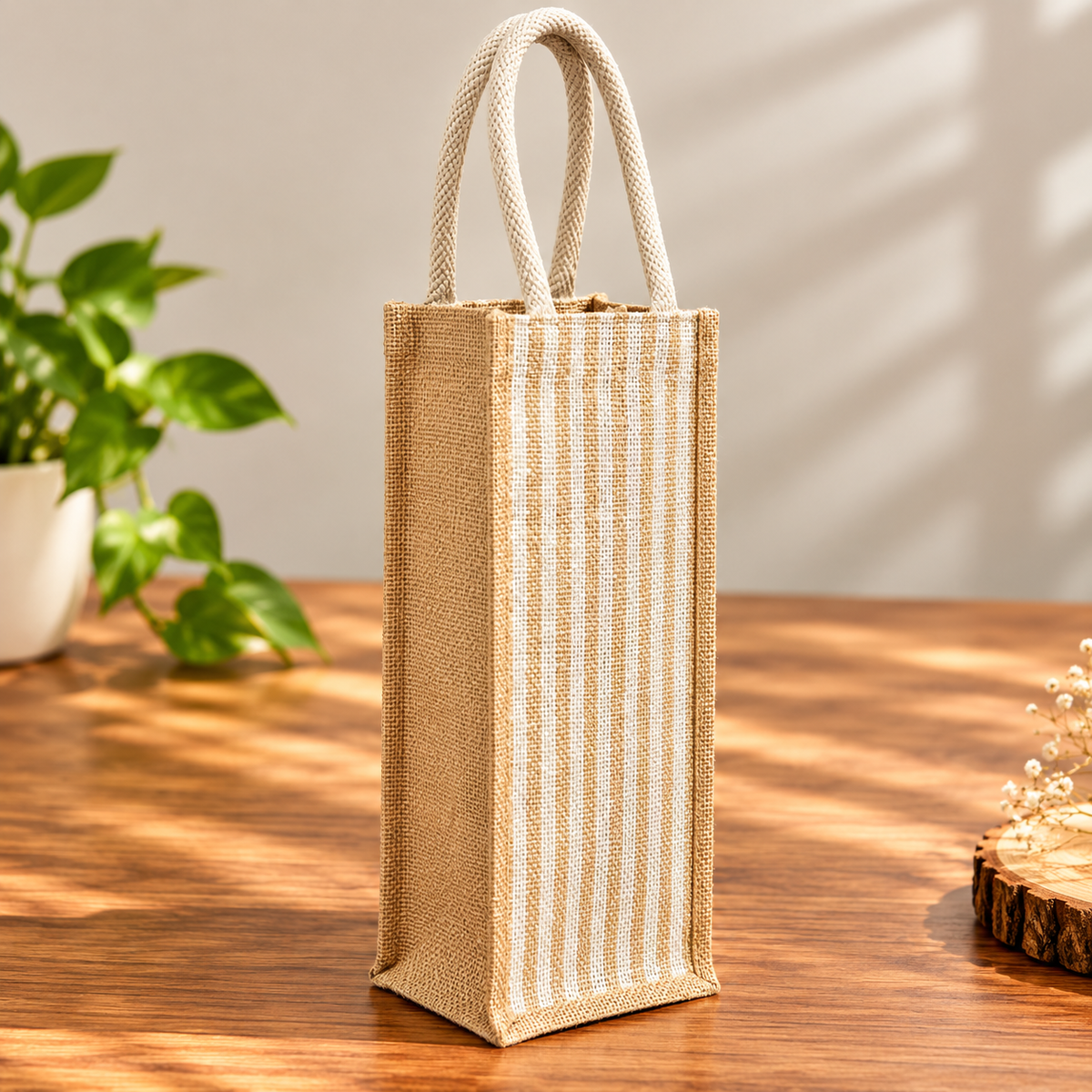 Jute Water Bottle And Wine Carry Bag, 2.5 Ltr / Set of 3