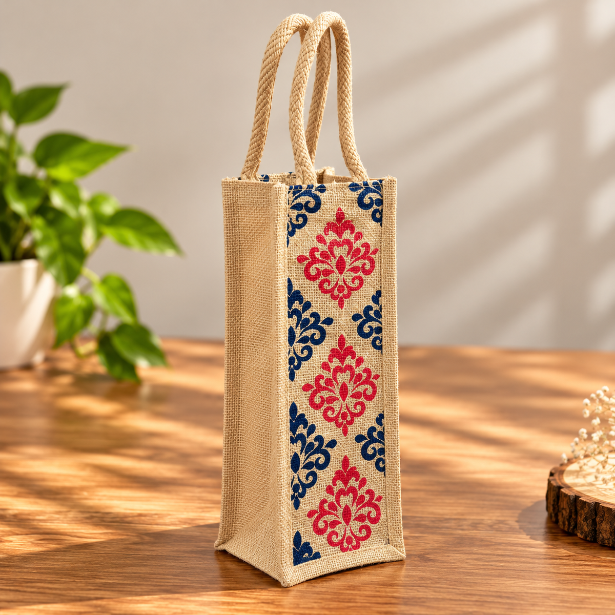 Jute Water Bottle And Wine Carry Bag , 1.5 Ltr / Set of 3