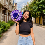 Lavender Petal Pearl Clutch Bag – Elegant Handmade Floral Sling Purse